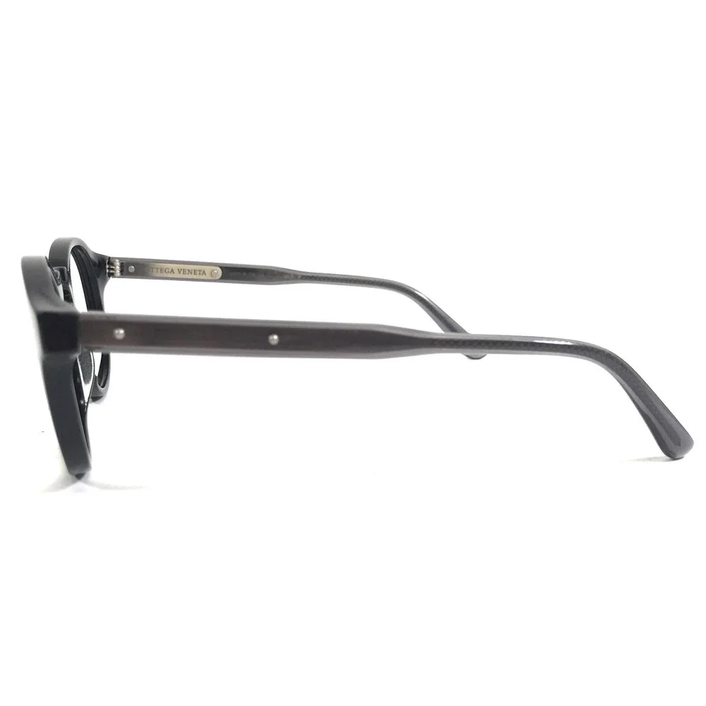 Bottega Veneta Eyeglasses Frames BV0023S 002 Black Gray Round Full Rim 46-23-140